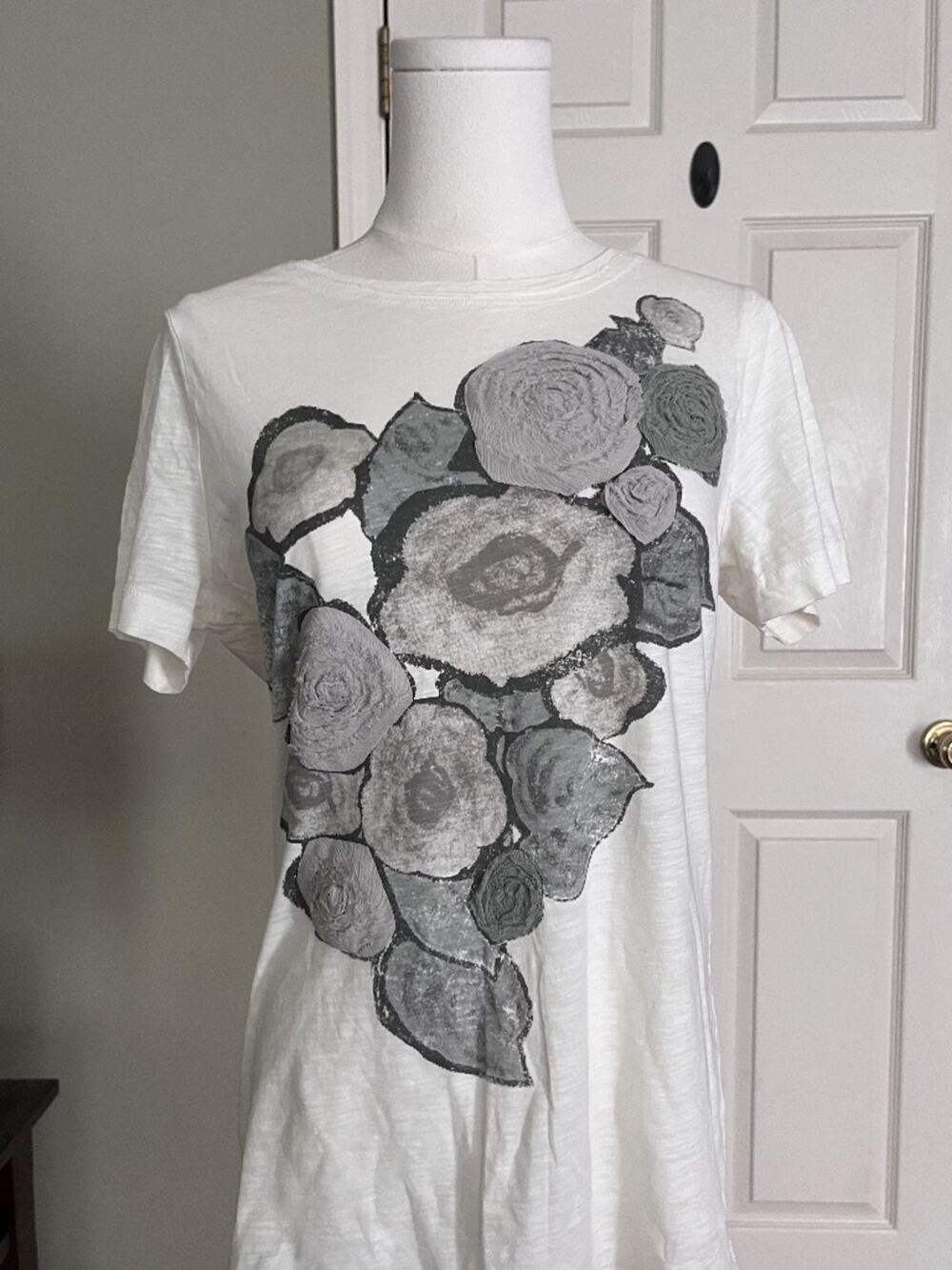 J.Crew Embellished Floral "Tissue" Graphic Tee- Size Medium